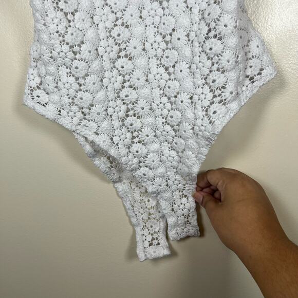 Women's H&M Medium Floral Boho Knit Body Suit - Picture 5 of 6